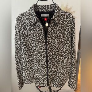 Kasper Monochrome Patterned Teddy Jacket